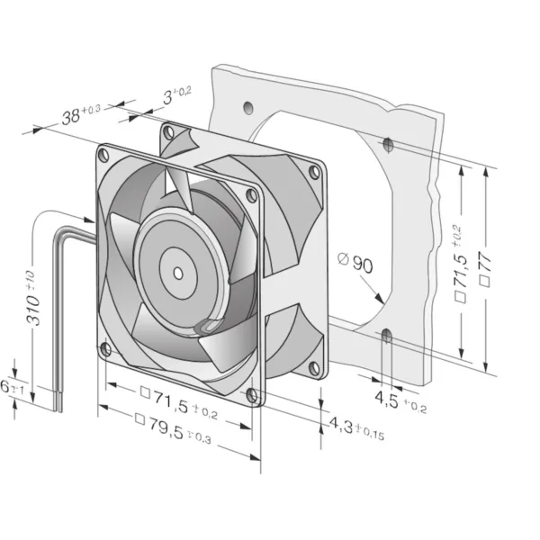 Ventilador Compacto Corriente Alterna 8500 N