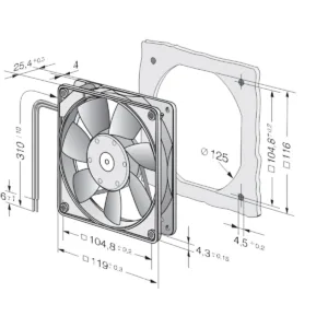 Ventilador Compacto Corriente Continua 4414F